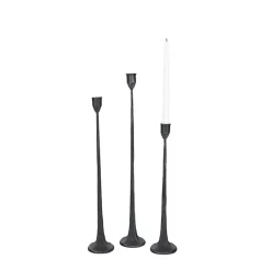 Candle Holders>Kirklands Home Cast Iron Taper Candle Holders, Set of 3 Black