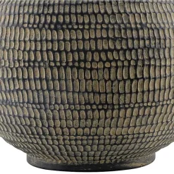 Kirklands Home Black Ceramic Carved Lyon Table Lamp White New