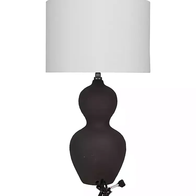 Kirklands Home Black Ceramic Hourglass Simple Large Table Lamp White Online