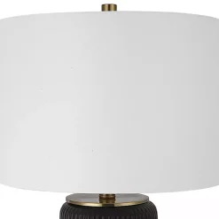 Kirklands Home Black Ceramic Ribbed Table Lamp White Best