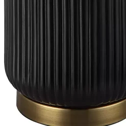 Kirklands Home Black Ceramic Ribbed Table Lamp White Best