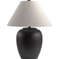 Kirklands Home Black Ceramic Round Table Lamp White Outlet