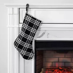 Christmas Stockings & Stocking Holders>Kirklands Home Black Check Inverse Stocking