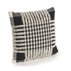Pillows>Kirklands Home Black Check Textured Pillow