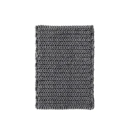 Kirklands Home Chenille Chain Stitched Bath Mat, 30 in. Black Clearance