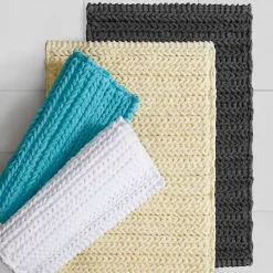Kirklands Home Chenille Chain Stitched Bath Mat, 30 in. Black Clearance