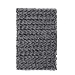 Kirklands Home Chenille Chain Stitched Bath Mat, 40 in. Black Discount