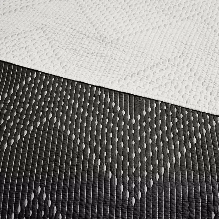 Kirklands Home Chevron Full/Queen 3-pc. Coverlet Set Black New