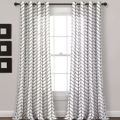 Kirklands Home Chevron 2-pc. Curtain Panel Set, 84 in. Black Outlet