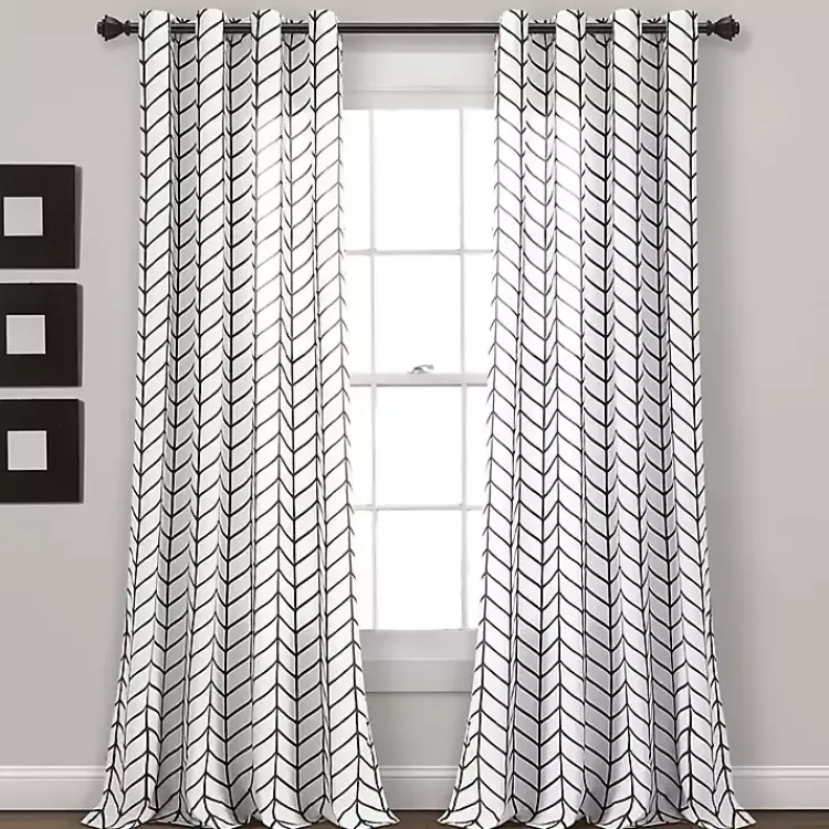 Kirklands Home Chevron 2-pc. Curtain Panel Set, 84 in. Black Outlet