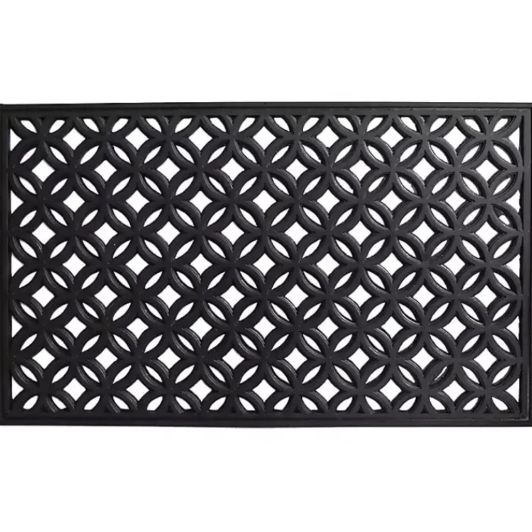 Kirklands Home Circles Rubber Doormat Black Clearance