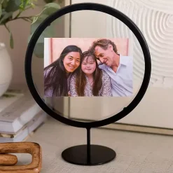 Picture Frames>Kirklands Home Circular Floating Picture Frame Stand, 4x6 Black