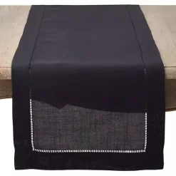 Kirklands Home Classic Hemstitch Border Polyester Runner Black Best