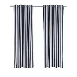 Kirklands Home Black Coastal Stripe Outdoor Curtain Panel, 84 in. Online