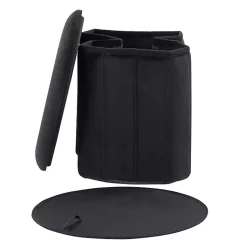 Kirklands Home Collapsible Storage Ottoman Black Best
