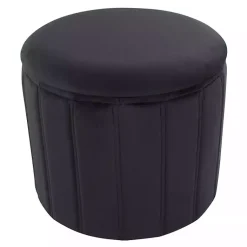 Kirklands Home Collapsible Storage Ottoman Black Best