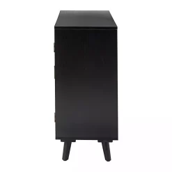 Kirklands Home Contemporary Lattice Doors Sideboard Black Sale