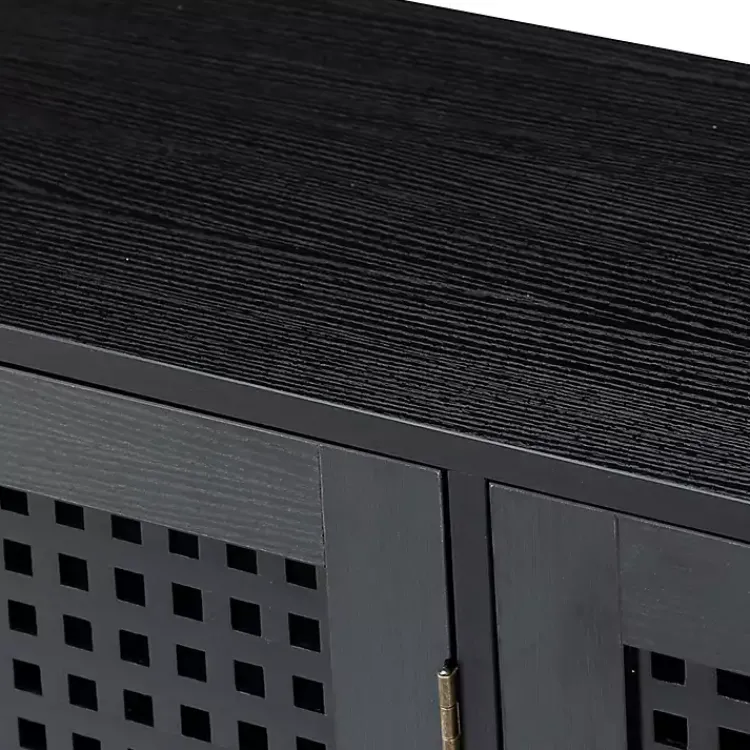 Kirklands Home Contemporary Lattice Doors Sideboard Black Sale