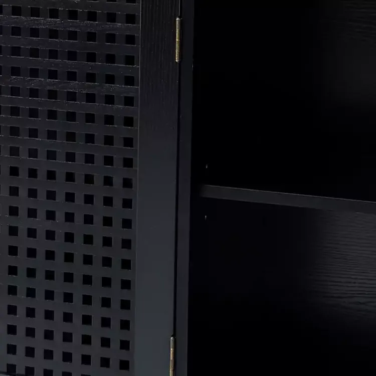 Kirklands Home Contemporary Lattice Doors Sideboard Black Sale