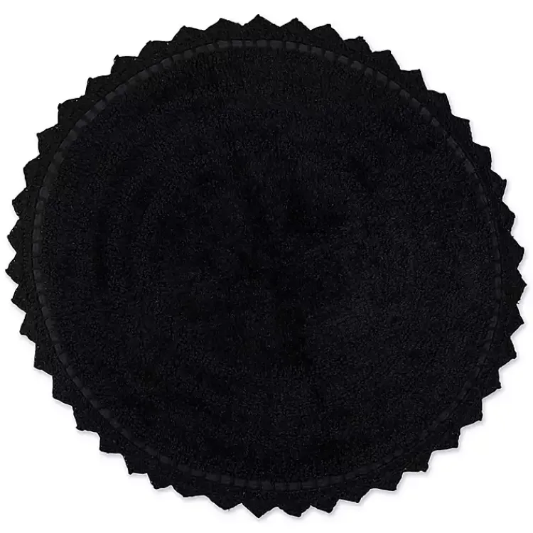 Kirklands Home Crochet Round Bath Mat Black Outlet