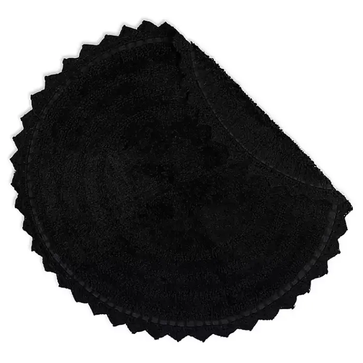 Kirklands Home Crochet Round Bath Mat Black Outlet