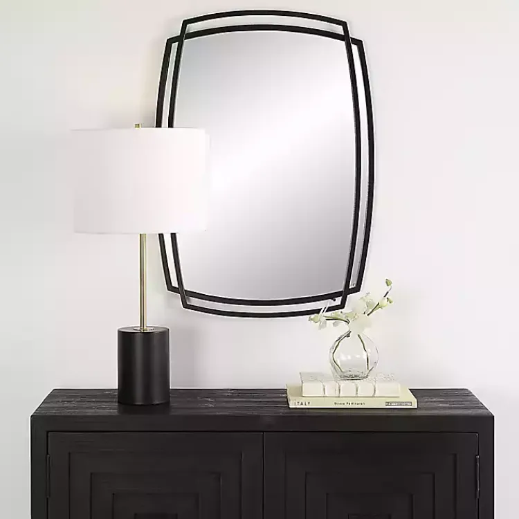 Kirklands Home Black Curved Overlapping Wall Mirror Discount