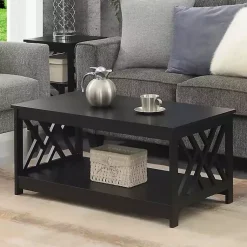 Kirklands Home Cut-Out Sides Coffee Table Black Online