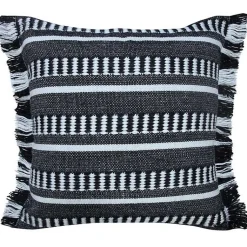 Pillows>Kirklands Home Black Dash Stripe Indoor/Outdoor Pillow