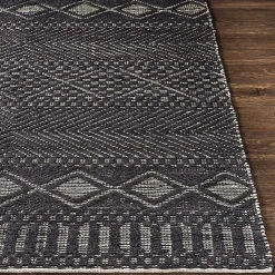 Kirklands Home Diamond Jute Area Rug, 5x7 Black New