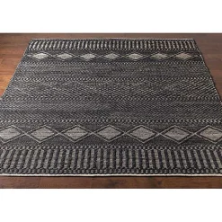 Kirklands Home Diamond Jute Area Rug, 5x7 Black New