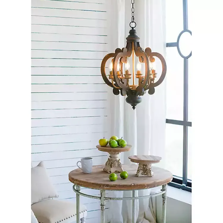 Kirklands Home Black Distressed Gold Chandelier Clearance