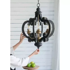 Kirklands Home Black Distressed Gold Chandelier Clearance