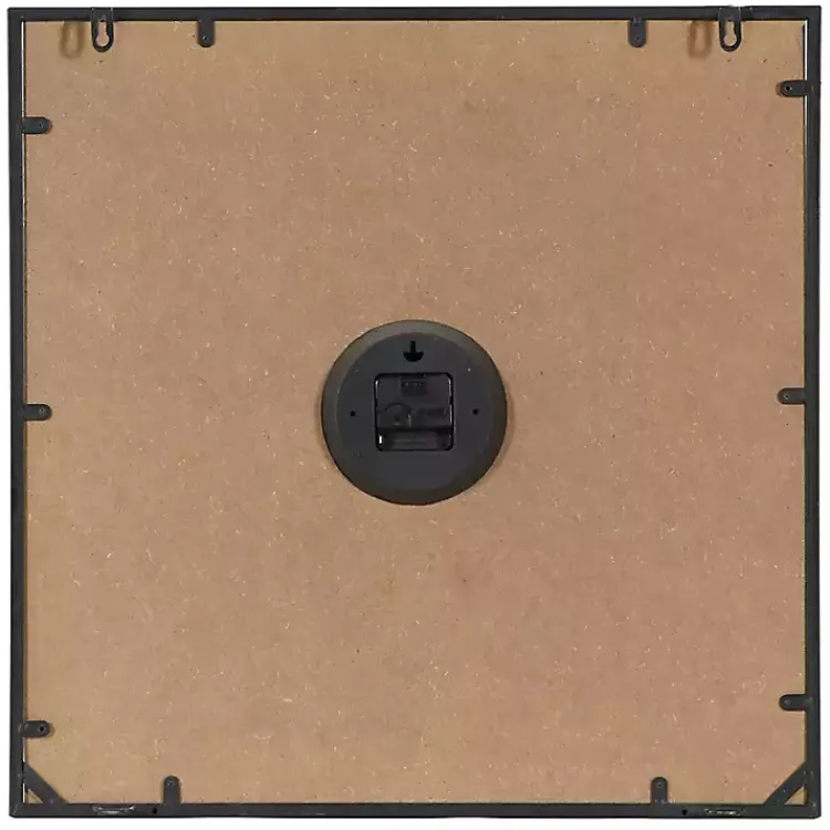 Kirklands Home Black Distressed Wood Face Square Clock Clearance