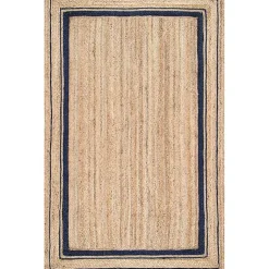 Kirklands Home Black Double Border Braided Jute Area Rug, 5x8 Clearance