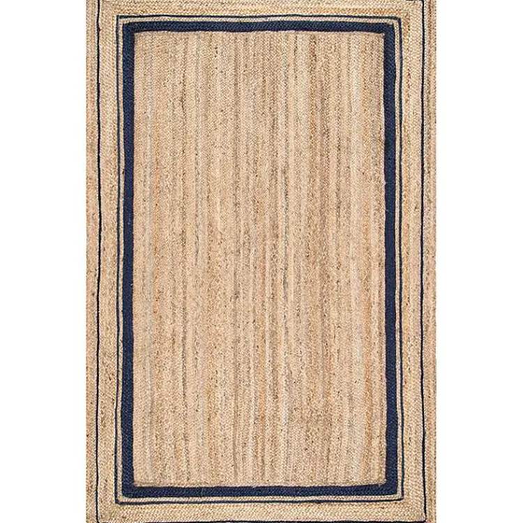 Kirklands Home Black Double Border Braided Jute Area Rug, 5x8 Clearance