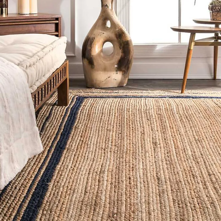 Kirklands Home Black Double Border Braided Jute Area Rug, 5x8 Clearance
