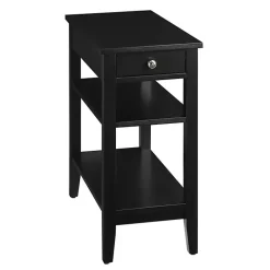 Kirklands Home Double Shelf Wood Accent Table Black Hot