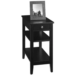 Kirklands Home Double Shelf Wood Accent Table Black Hot