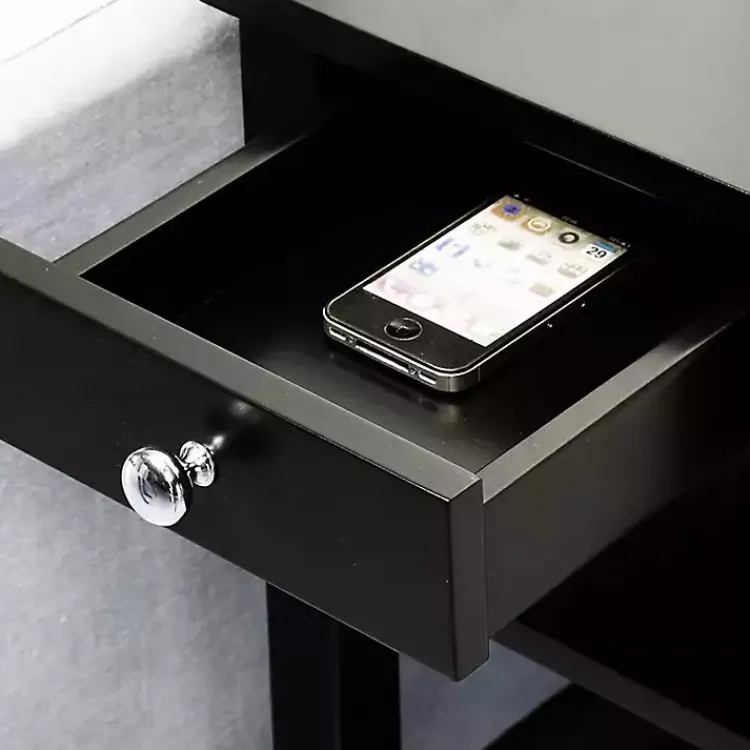 Kirklands Home Double Shelf Wood Accent Table Black Hot