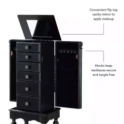 Kirklands Home 5-Drawer Ollie Petite Jewelry Armoire Black New
