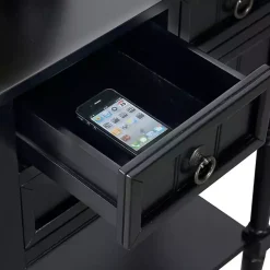 Kirklands Home 3-Drawer Turned Legs Accent Table Black Online