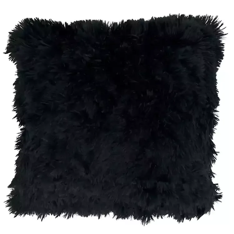 Pillows>Kirklands Home Faux Fur Throw Pillow Black