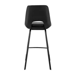 Kirklands Home Faux Leather Carise Swivel Bar Stool Black