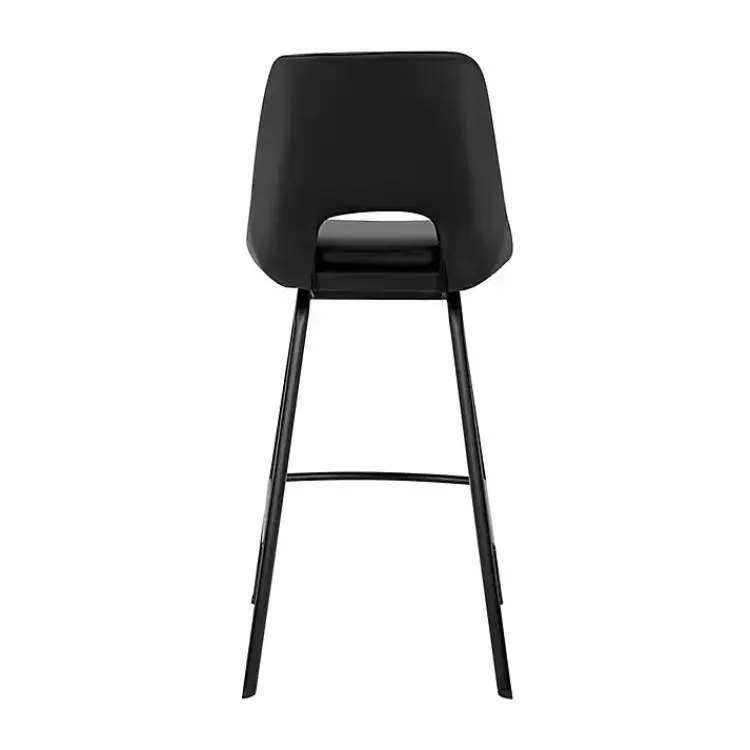 Kirklands Home Faux Leather Carise Swivel Bar Stool Black