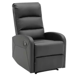 Kirklands Home Faux Leather Dormi Recliner Black New
