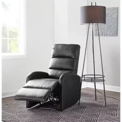Kirklands Home Faux Leather Dormi Recliner Black New