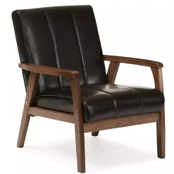 Kirklands Home Faux Leather Kegan Accent Chair Black Outlet