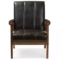 Kirklands Home Faux Leather Kegan Accent Chair Black Outlet