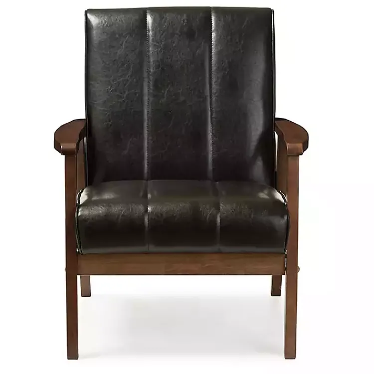 Kirklands Home Faux Leather Kegan Accent Chair Black Outlet