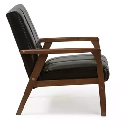 Kirklands Home Faux Leather Kegan Accent Chair Black Outlet